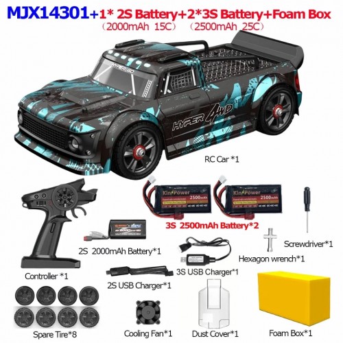 MJX Hyper Go 14301 Brushless RC Car, 1/14 2.4G 4WD Off-Road Racing Drift Remote Control Car, 55KM/H high Speed Electric Hobby Toy Truck