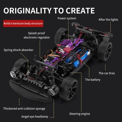 SUCHIYU SCY16303 1:16 4WD RC Car With Led Lights 2.4g Radio Remote Control Car Drift Off-Road Retro Car 40 Km/Hr