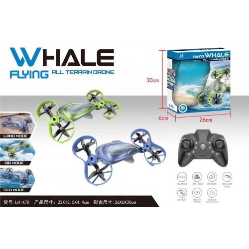 LH-X70 Whale All Terrain Drone 3 in 1 Sea Land Air Mode With 1 Key Return And 360 Flip 