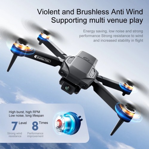 F198 HD Drone BLACK| WiFi HD 720P  FPV Camera | Bag Version | Position Locking Drone | Brushless Motor