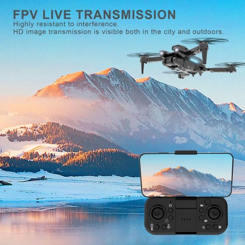 Drone with Adjustable Camera 720P HD with Optical Flow Positioning for Beginners and Adults, FPV RC Drone Quadcopter with 360° Active Obstacle Avoidance, Dual Cameras, 2 Batteries