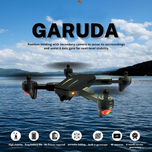 GARUDA 1080 BLACK| WiFi HD 1080P + 720 P FPV Dual Camera | PREMIUM BAG VERSION | Position Locking Drone