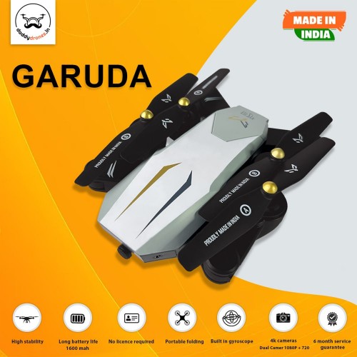 GARUDA 1080 WHITE| WiFi HD 1080P + 720 P FPV Dual Camera | BOX VERSION | Position Locking Drone