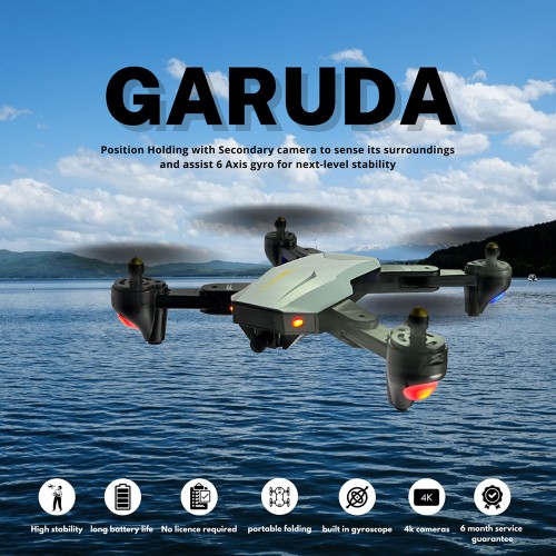 GARUDA 1080 WHITE| WiFi HD 1080P + 720 P FPV Dual Camera | BOX VERSION | Position Locking Drone