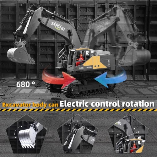 Metal Jcb Excavators With 12 Channel Function 2,4Ghz Frequency And Pure Metal