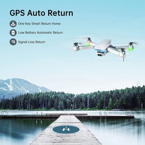 Dynalog GPS Drone With 4K Camera For Adults, DR-DG600C Rc Quadcopter With Auto Return, Follow Me, Gesture Control, Point of Interest, Way Points, Headless Mode, 1 Batterries, Compatible With Vr Sunglassess