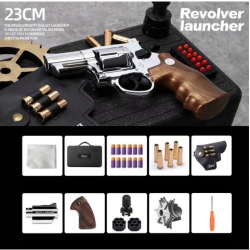 XYL Python Revolver Dart Blaster Chrome Finish